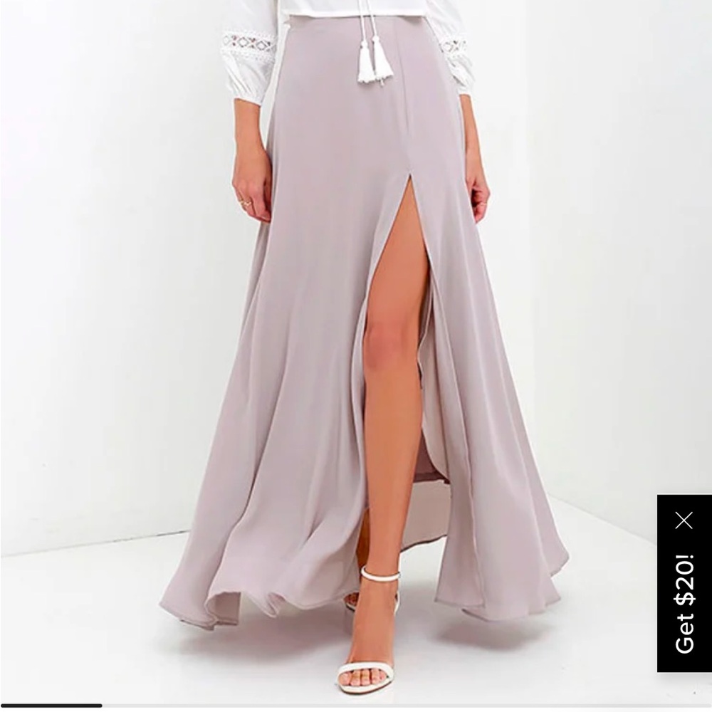 Lulu’s Seaside Soiree Taupe Maxi Skirt - XS